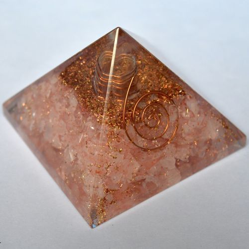 Crystal Orgone Rose Quartz Pyramid, for Healing, Color : Pink