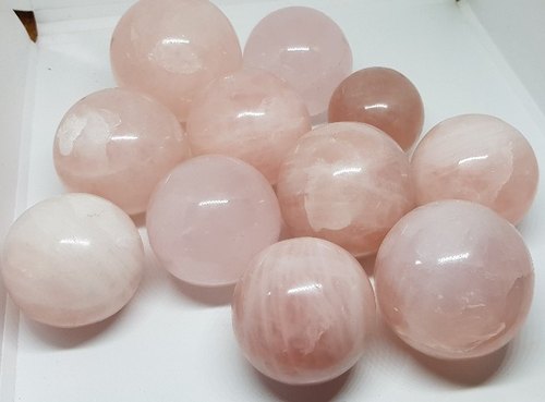 Polished Rose Quartz Balls, for Healing, Form : Kahmbhat
