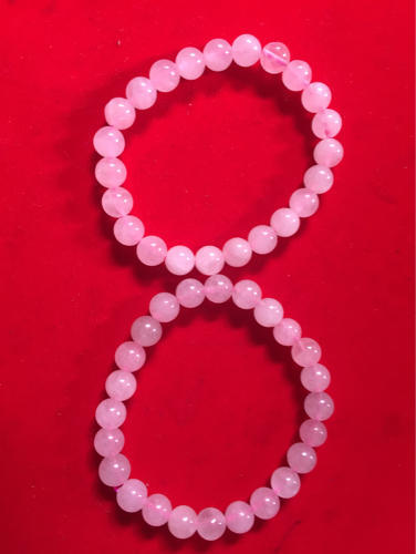 Rose Quartz Bracelet, for Jewellery Use, Size : 8 mm
