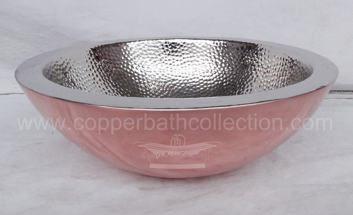 Round Polished Copper Wash Basin, for Home, Hotel, Restaurant, Size : Multisize