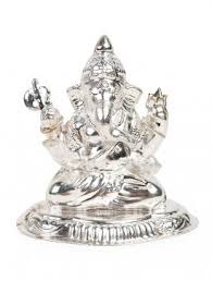 Polished Silver Ganesha Statue, for Dust Resistance, Shiny, Style : Antique