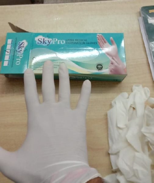 Sky Pro Latex Gloves, for Clinical, Hospital, Laboratory, Size : M