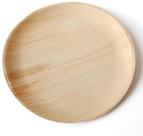 Round Disposable Areca Leaf Plates, for Food Serving, Pattern : Plain