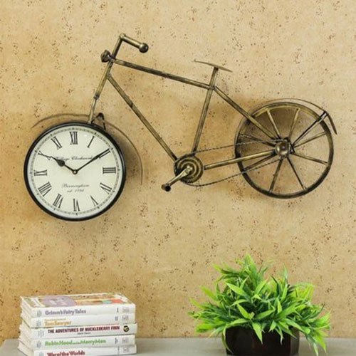 Iron Bicycle Wall Clock, Display Type : Analog
