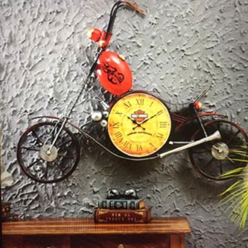Iron Bike Wall Clock, Display Type : Analog