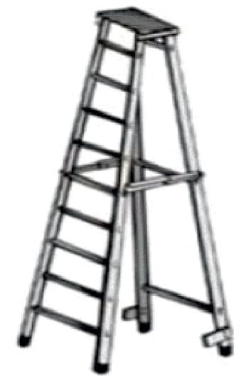 Polished Aluminum Aluminium Pipe Step Ladder, for Home, Industrial, Feature : Light Weight, Non Breakable