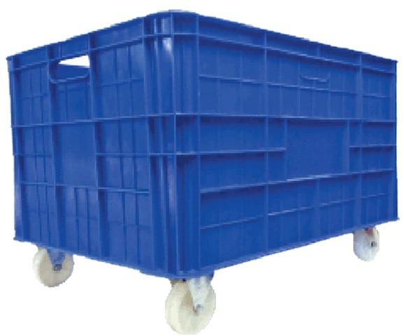 Rectangular Plastic Jumbo Crate with Wheel, for Storage, Feature : Good Capacity, High Strength