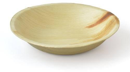 Round 8 Inch Areca Leaf Bowl, for Event Party Supplies, Color : Brown