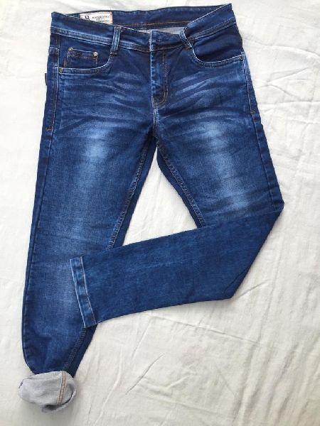 Slim Fit Denim Jeans, Pattern : Printed, Rugged, Color : Blue at Best ...