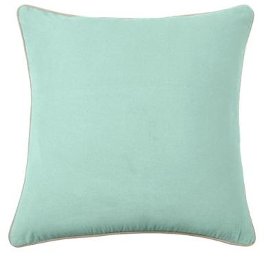 Square Velvet Glacier Blue Cushion Cover, for Bed, Chairs, Sofa, Pattern : Plain