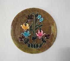 Round Polished Soap Stone Flower Coaster Set, for Decoration Use, Feature : Sturdy