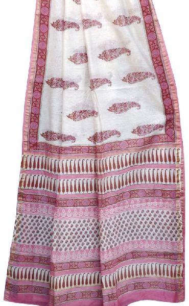 Printed Silk Cotton Saree, Color : Multicolor