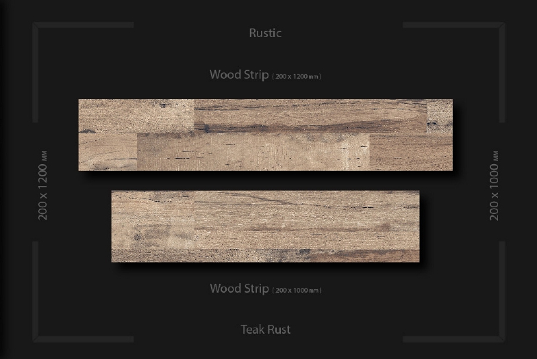 Polished Teak Rust Wooden Strip, Size : 200x1200mm