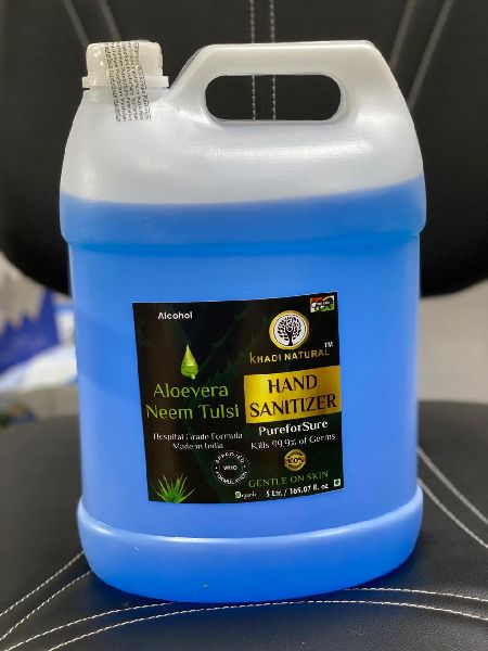 F&B khadi natural hand sanitizer, Packaging Size : 5 ltr