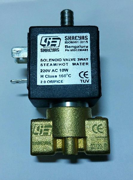 Brass 3 Way Solenoid Valve, for Cold Water
