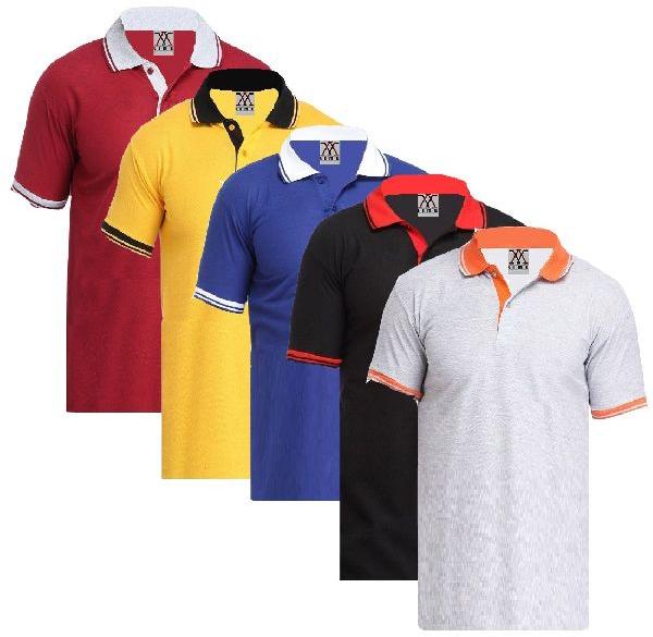 Cotton Plain Mens Collar T Shirts, Technics : Attractive Pattern