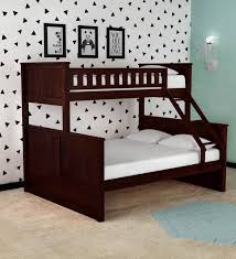 Rectangular Polished Wood Bunk Bed,bunk bed, Color : Brown