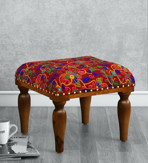 Polished Wood Foot Stool, for Home, Office, Restaurants, Pattern : Plain