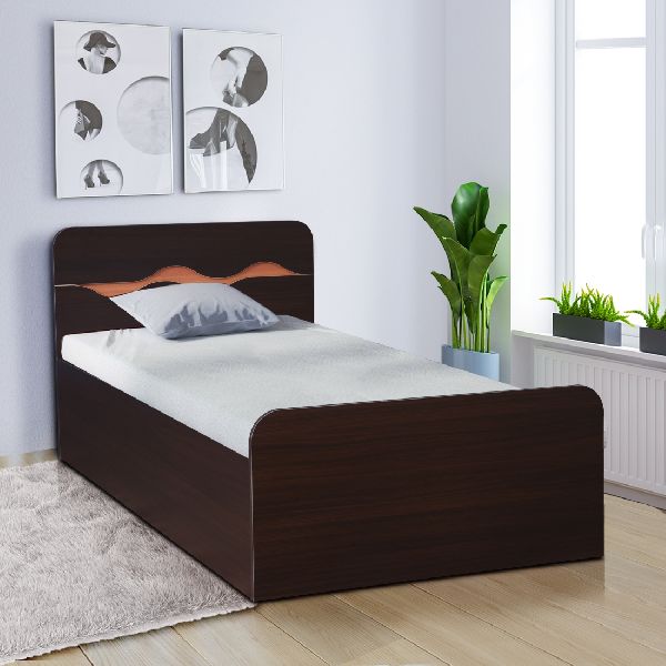 Rectangular Wood Polished Single Bed, Color : Brown