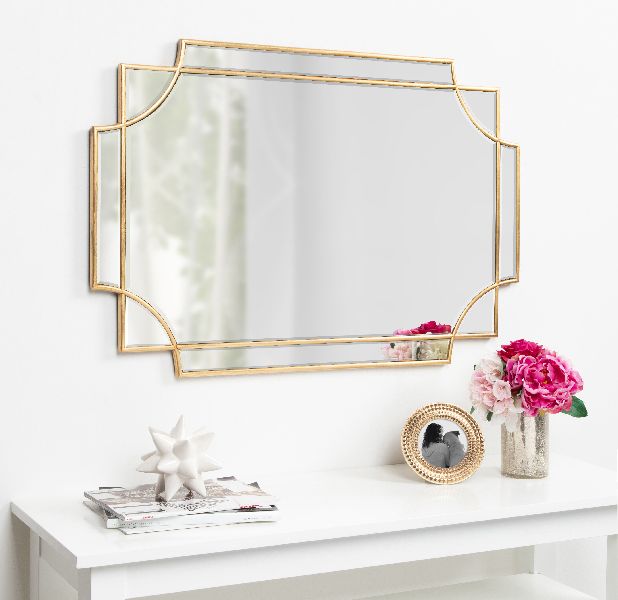 Brass Glass Wall Mirror