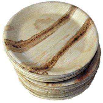 Round 10 Inch Areca Leaf Plates, for Serving Food, Color : Brown