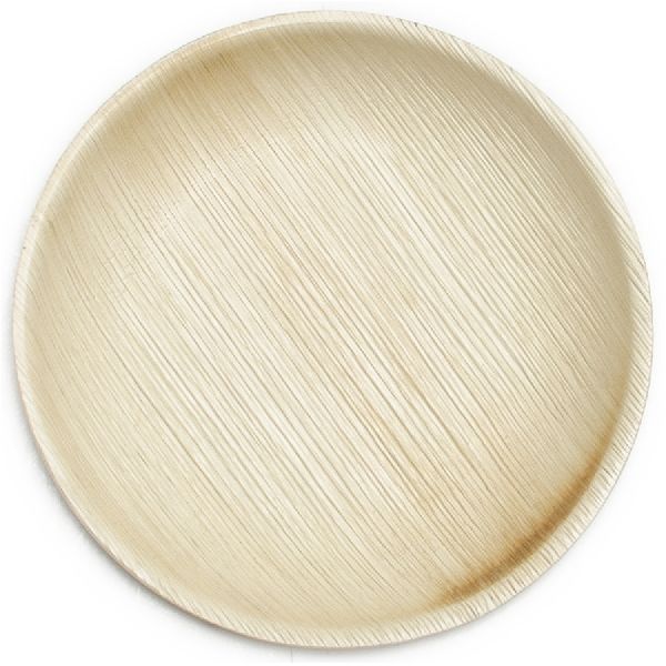 Round 12 Inch Areca Leaf Plates, for Serving Food, Color : Brown