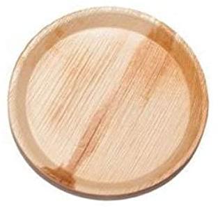 Round 4 Inch Areca Leaf Plates, for Serving Food, Color : Brown