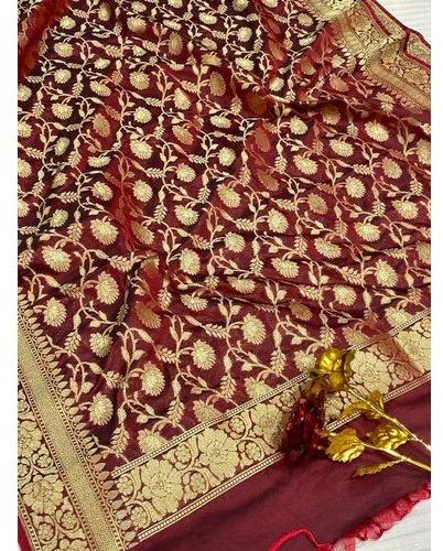 Weaving Banarasi Bandhej Silk Dupatta, Feature : Embroidered