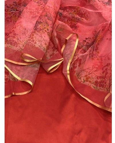 Ladies Floral Printed Silk Suit