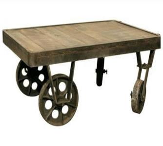 Plain Railroad Cart Coffee Table, Size : 80Lx80Wx50H Inch