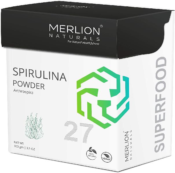 Merlion Natural Spirulina Powder, Arthrospira, 100gm, for Pharma Food, Packaging Size : 1-10kg, 10-20kg