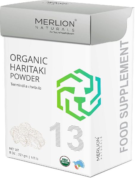 Merlion Naturals Organic Haritaki Powder, Terminalia chebula, 227gm