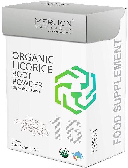 Merlion Naturals Organic Licorice Root Powder, Glycyrrhiza glabra, 227gm