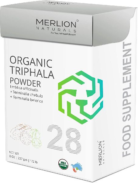 Merlion Naturals Organic Triphala Powder, Amla, Haritaki and Baheda, 227gm