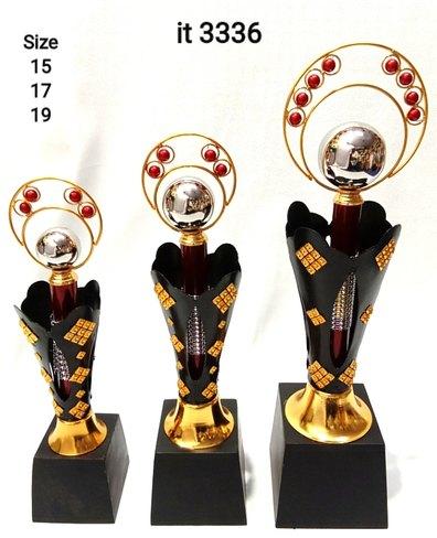 Black Cone Metal Ball Trophy, Size : Standard