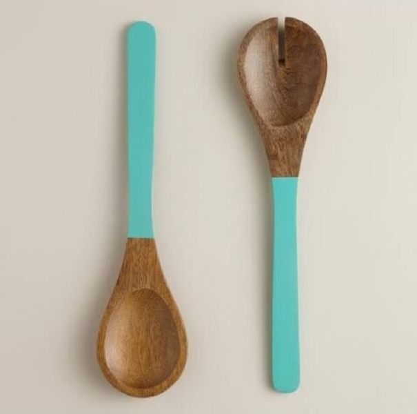 Polished Wood and Resin Spoon, Color : Brown