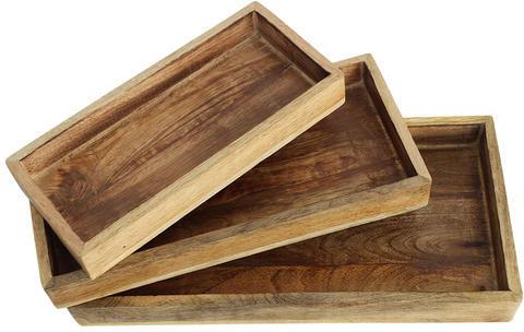 Rectangle Wooden Tray,wooden tray, for Serving, Pattern : Plain