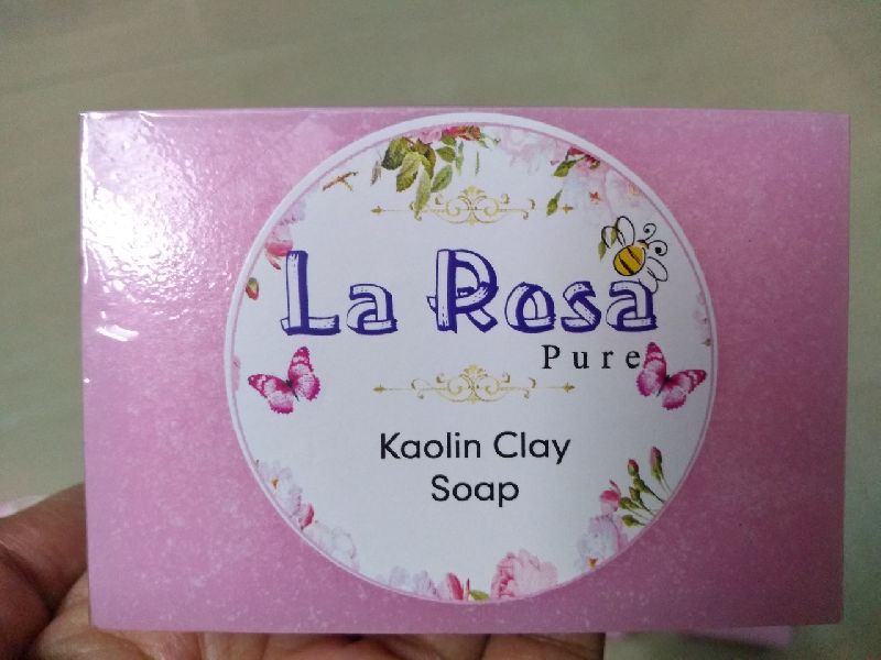 Rectangle Kaolin Clay Soap, Color : Pink