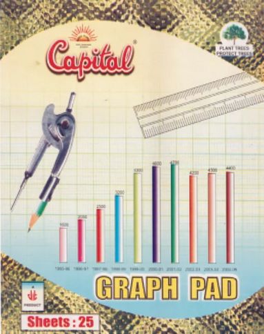Capital Rectangular Staple Graph Pad Notebook, for Office, School, Feature : Good Quality