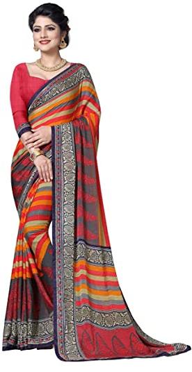 Printed Fancy Georgette Saree, Occasion : Festive Wear