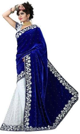 Embroidered Fancy Velvet Saree, Feature : Comfortable
