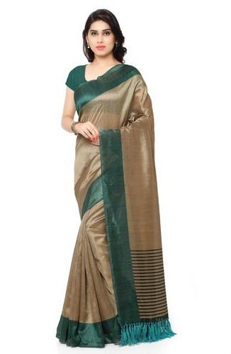 Plain Tussar Silk Saree, Occasion : Casual Wear