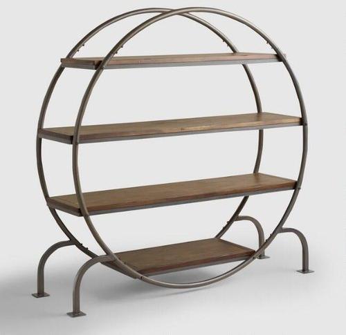 Round Wooden Shelf, Color : Brown