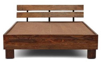 AbodeStyle Wooden Solid Wood Bed, Size : 159 (L) x 204 (W) x 90 (H) cm