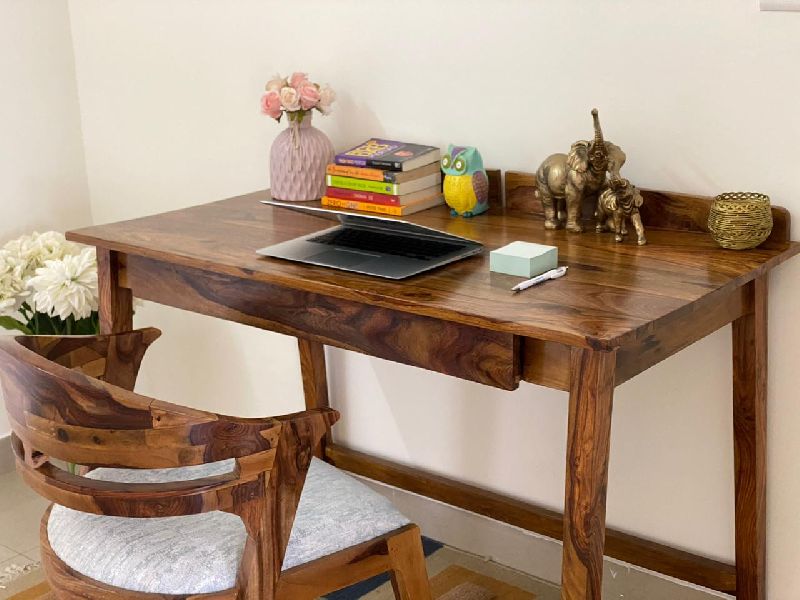 Wood Polished Plain study table, Shape : Rectangular