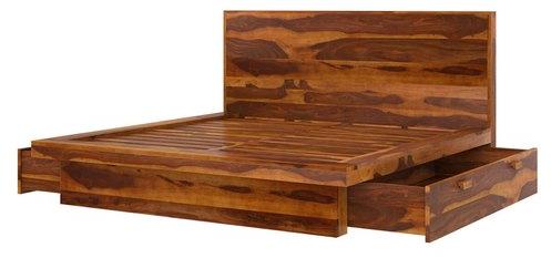 AbodeStyle Polished Wooden King Size Bed, Size : 190 (L) x 214 (W) x 106 (H) cm