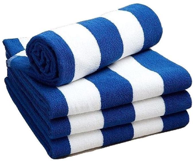 Rectangular Cotton Striped Bath Towels, for Bathroom Use, Size : 120X150, 30X60
