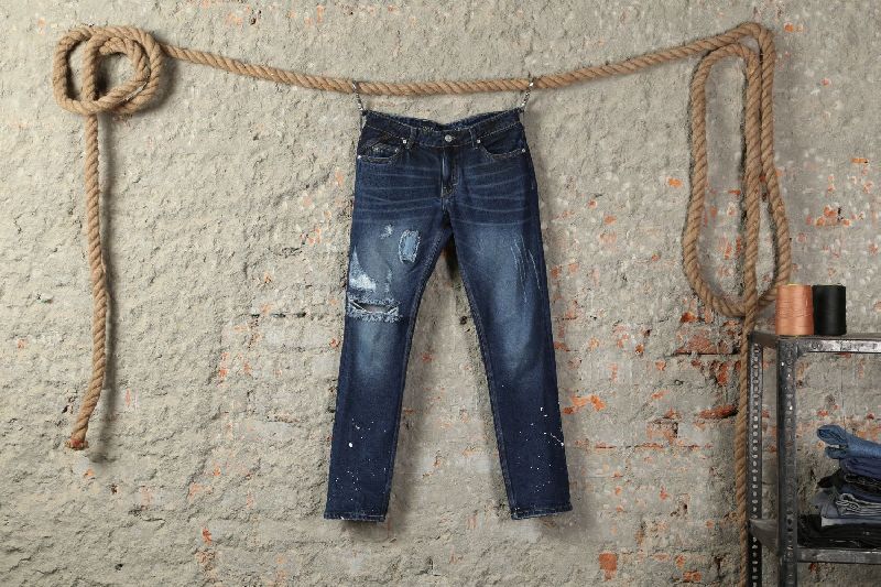 Mens Faded Denim Jeans, for Casual Wear, Party Wear, Technics : Machine Made
