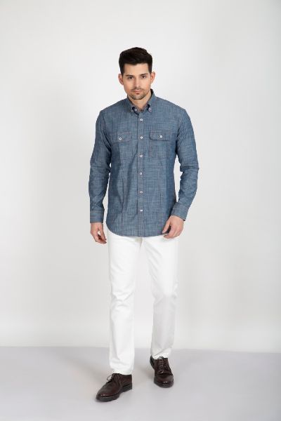 Long Sleeve Mens Faded Denim Shirt, for Anti-Shrink, Breathable, Eco-Friendly, Gender : Male