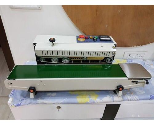 Rectangular Electric Semi Automatic Polished Continuous Band Sealer Machine, Packaging Type : Carton Box